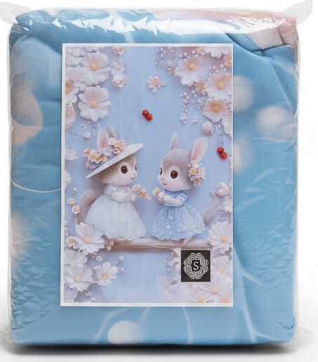 King Size 7D Digital Prints Bedsheet Set Doll Scene